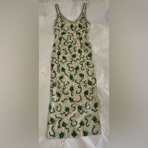 Vintage Glamorous beaded long gown covered in beads, sequins & pearls 1950s